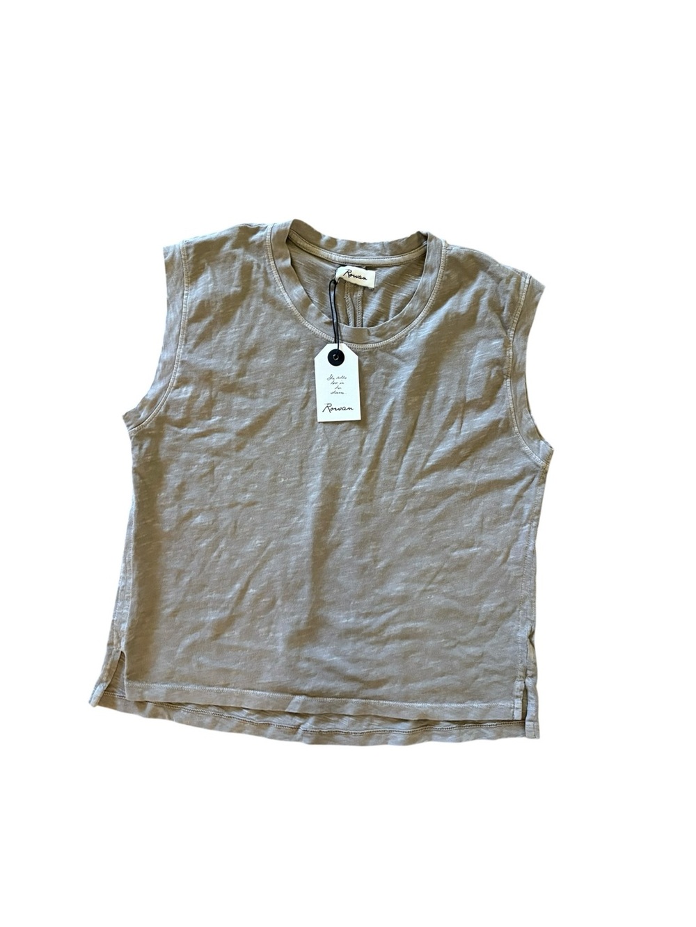 Rowan Made in Los Angeles Savannah Cotton Muscle Tank In Stone Size Small NWT - Picture 6 of 10